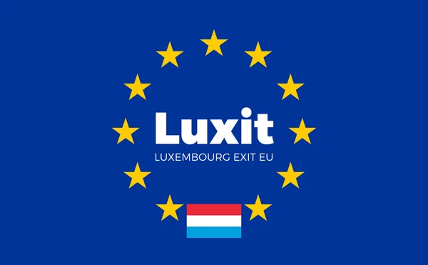 Flagge Luxemburgs auf der Europäischen Union. luxit - luxembourg exit eu — Stockvektor