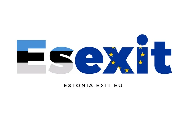 Esexit - Estonya Referandum konusunda Avrupa Birliği'nden çıkış. — Stok Vektör