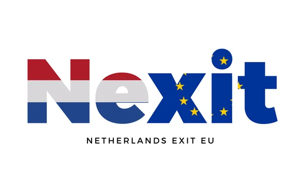 Nexit - Referandum konusunda Avrupa Birliği'nden Hollanda çıkışı. — Stok Vektör