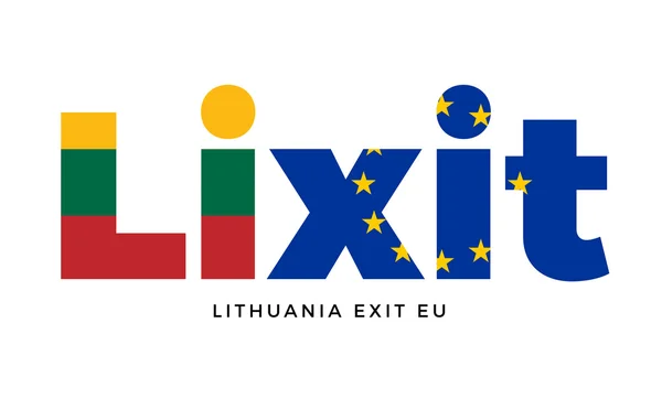 Lixit - Avrupa Birliği'nden Litvanya çıkışta referandum. — Stok Vektör
