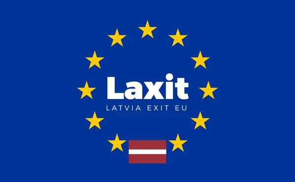 Letonya Avrupa Birliği bayrağı. Laxit - Letonya çıkış AB Europea — Stok Vektör