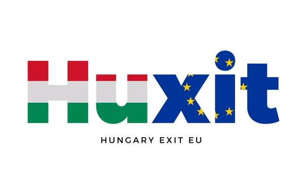 HUXIT - Hungary exit from European Union on Referendum. — Stock Vector