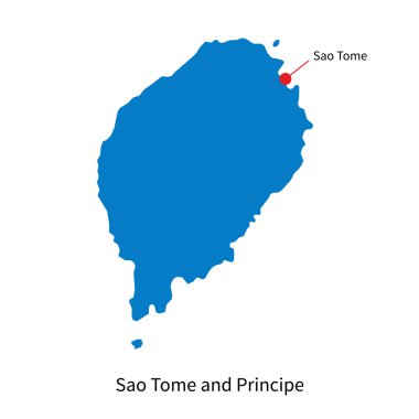 sao tome ve principe ve sermaye şehir sao tome Haritası detaylı vektör