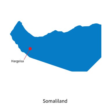 somaliland ve başkent hargeisa detaylı vektör harita