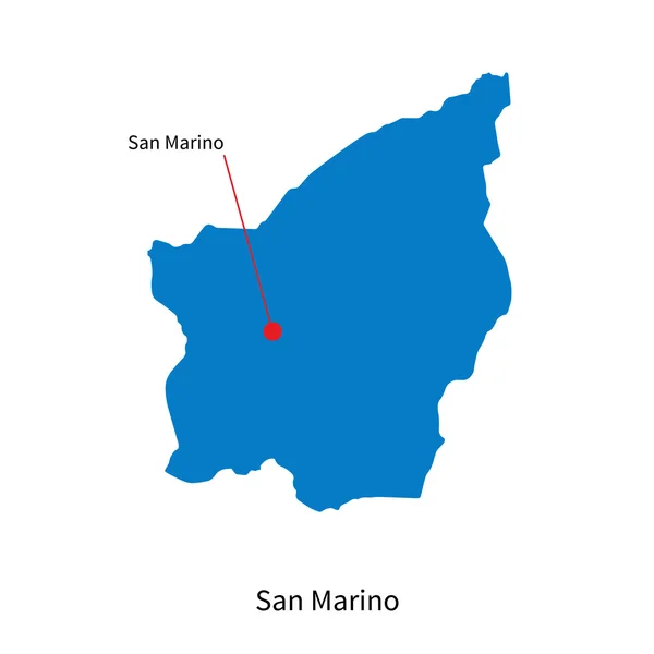 Podrobné vektorová mapa san marino a kapitálu město san marino — Stockový vektor