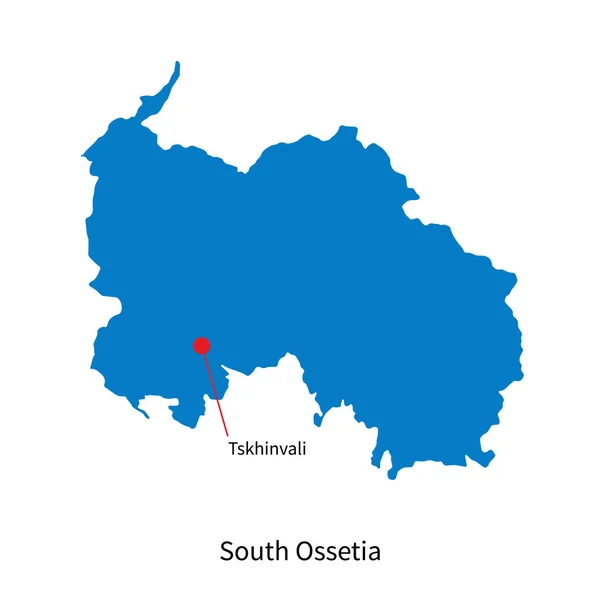 Mapa vetorial detalhado de Ossétia do Sul e capital Tskhinvali —  Vetores de Stock