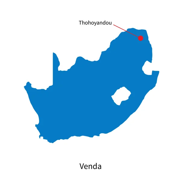 Mapa vectorial detallado de Venda y ciudad capital Thohoyandou — Vector de stock