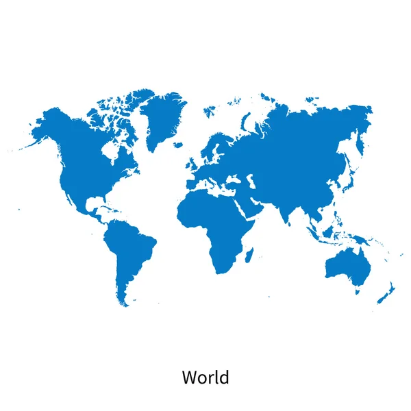 詳細なベクトル世界地図 — ストックベクタ