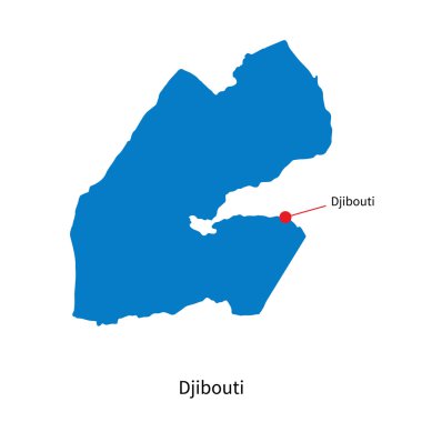Cibuti ve capital city Cibuti Haritası detaylı vektör