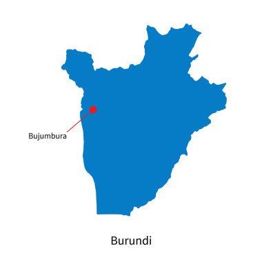 Detaylı vektör bujumbura, burundi ve sermaye şehir haritası