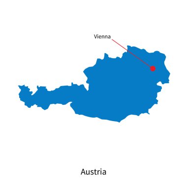 gedetailleerde vector kaart van Oostenrijk en de hoofdstad stad Wenen
