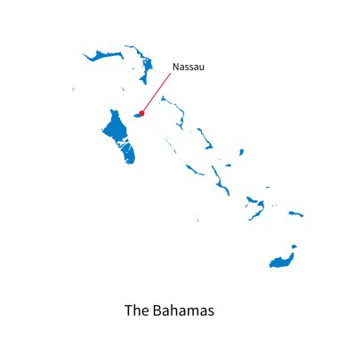 nassau, Bahamalar ve başkenti şehir haritası detaylı vektör