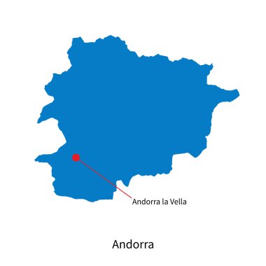 Detaylı vektör harita andorra ve başkent andorra la vella