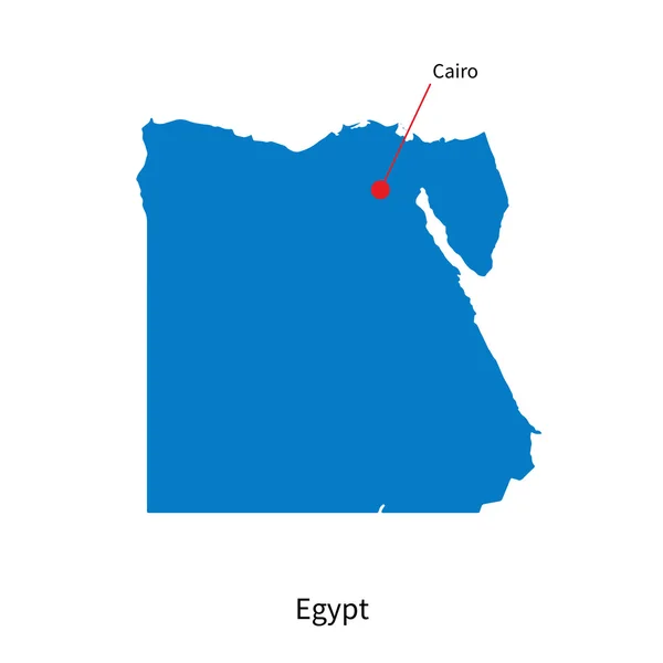 Mapa vectorial detallado de Egipto y ciudad capital El Cairo — Vector de stock