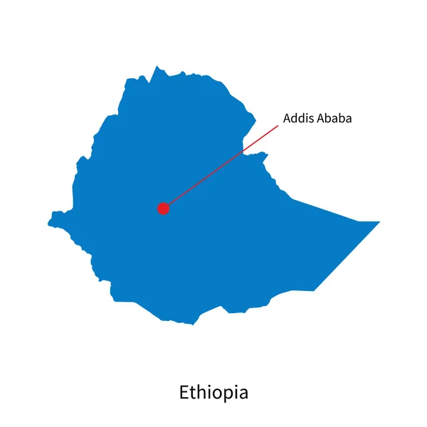 Etiyopya ve başkenti şehir addis ababa Haritası detaylı vektör — Stok Vektör