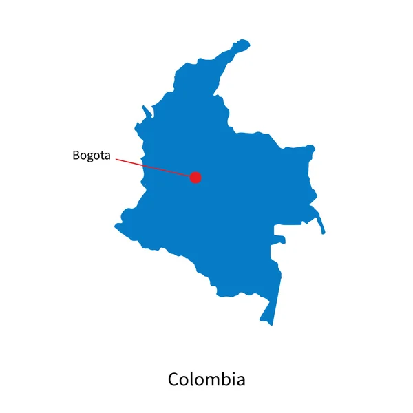 Mappa vettoriale dettagliata della Colombia e della capitale Bogotà — Vettoriale Stock