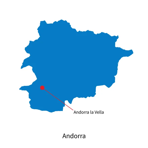 Detailed vector map of Andorra and capital city Andorra la Vella — Stock Vector