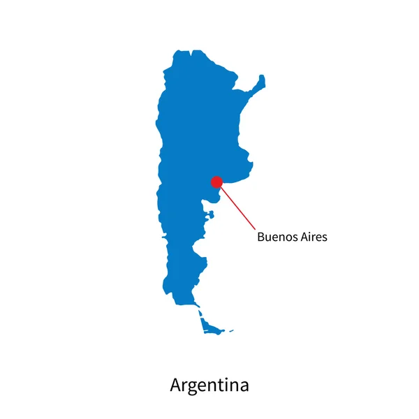 Mappa vettoriale dettagliata dell'Argentina e della capitale Buenos Aires — Vettoriale Stock