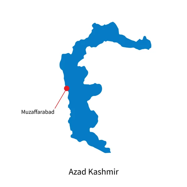 Mapa vectorial detallado de Azad Cachemira y capital Muzaffarabad — Vector de stock