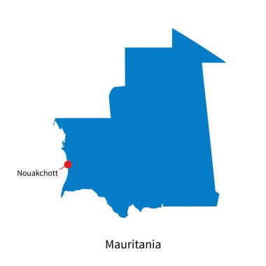 Şehir Nuakšott Moritanya ve sermaye Haritası detaylı vektör