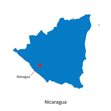 니카라과 자본 도시 마 나 구 아의 상세한 벡터 지도