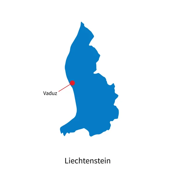 Detailed vector map of Liechtenstein and capital city Vaduz — Stock Vector