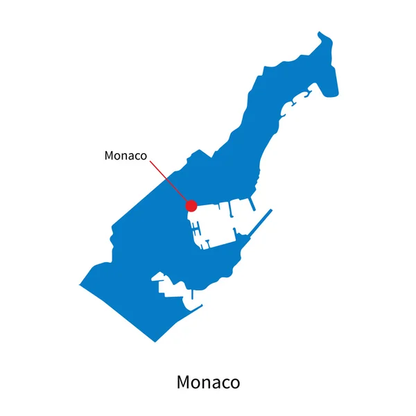 Detailed vector map of Monaco and capital city Monaco — Stock Vector