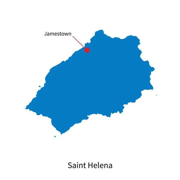 Gedetailleerde vector kaart van Sint-helena en hoofdstad stad jamestown — Stockvector