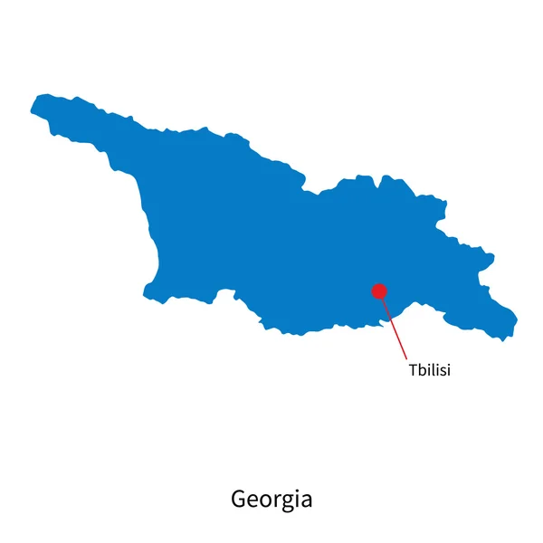 Mapa vetorial detalhado de Geórgia e capital Tbilisi —  Vetores de Stock