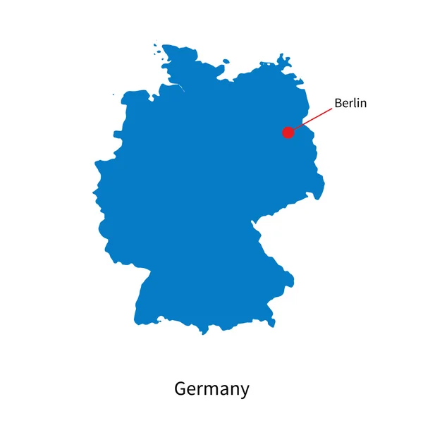 Podrobné vektorová Mapa Německa a hlavní město Berlín — Stockový vektor