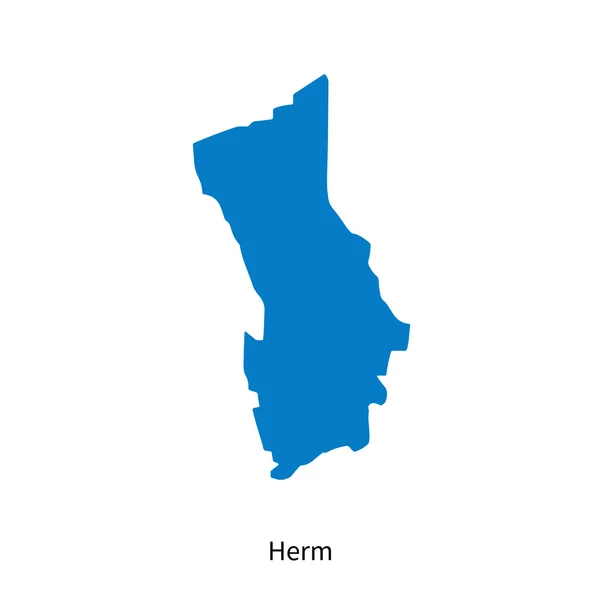 Mapa vectorial detallado de Herm — Vector de stock