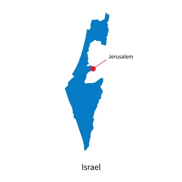 Mapa vectorial detallado de Israel y capital Jerusalén — Archivo Imágenes Vectoriales