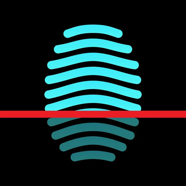 Sistem de identificare a amprentelor - pictograma tip arc . — Vector de stoc