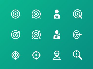 Yeşil arka plan hedef simgeleri.