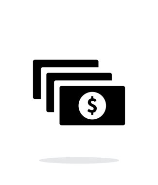 Doları banknot basit simgesi beyaz arka plan üzerinde.