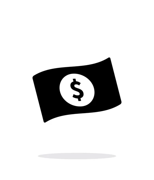 Banconota ondulante con simbolo dollaro semplice icona su sfondo bianco . — Vettoriale Stock