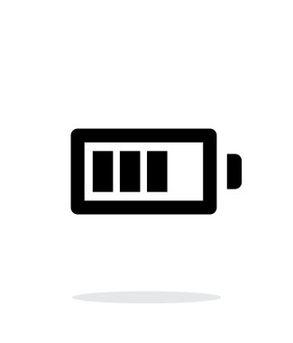 Pil şarj basit simgesi beyaz arka plan üzerinde.