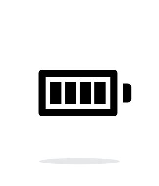 Tam şarj pil basit simgesi beyaz arka plan üzerinde.