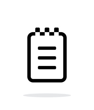 Not Defteri basit simgesi beyaz arka plan üzerinde.