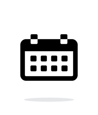 Beyaz arka plan üzerinde takvim basit simgesini.