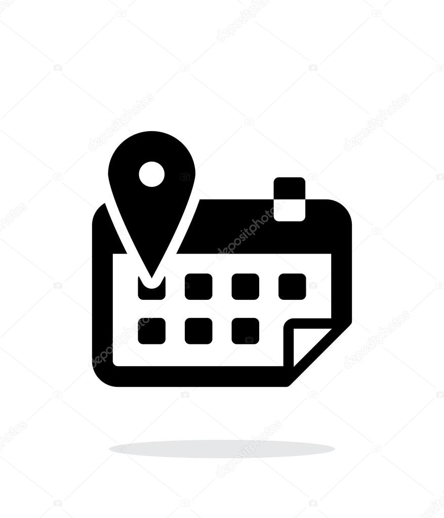 Calendar with location simple icon on white background. Vector illustration.