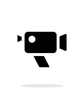 Retro kamera basit simgesi beyaz arka plan üzerinde.