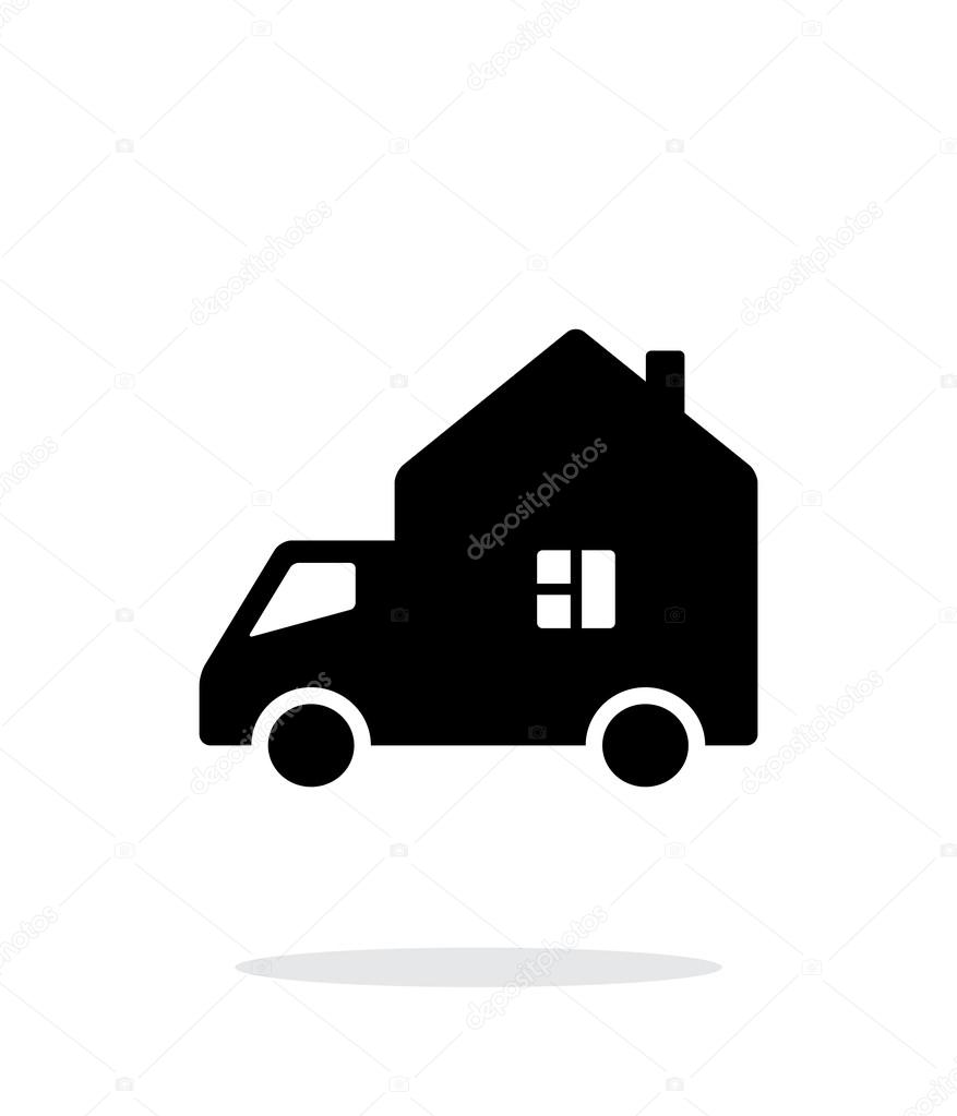 Motorhome car simple icon on white background.