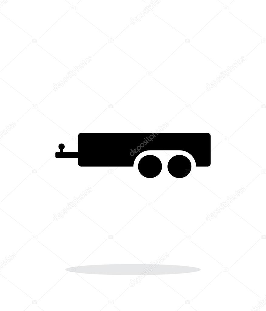 Car trailer simple icon on white background.