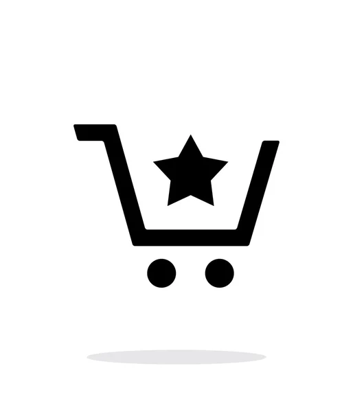 Shopping cart with favorites item simple icon on white background. — Stock Vector