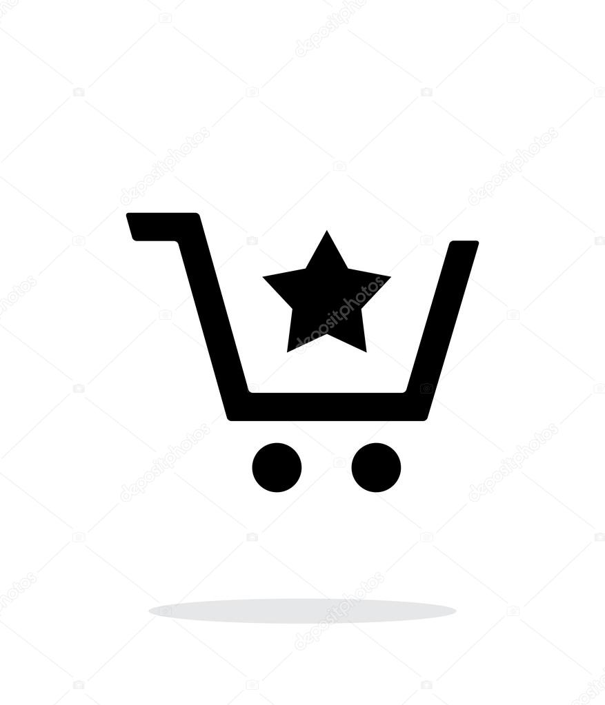 Shopping cart with favorites item simple icon on white background.