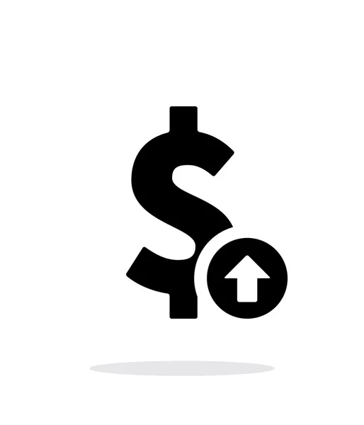 Wisselkoers van de dollar omhoog pictogram op witte achtergrond. — Stockvector