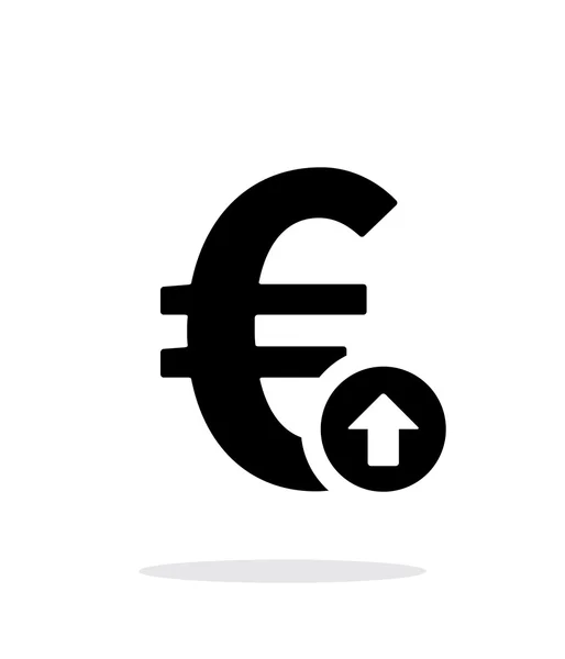 Euro exchange rate up icon on white background. — Stock Vector