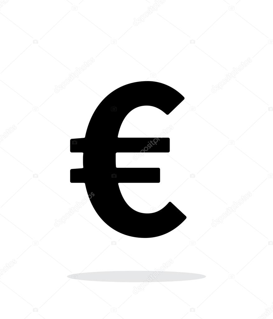 Euro icon on white background.