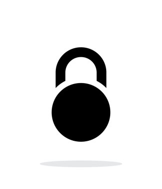 Beyaz arkaplanda asma kilit simgesi.